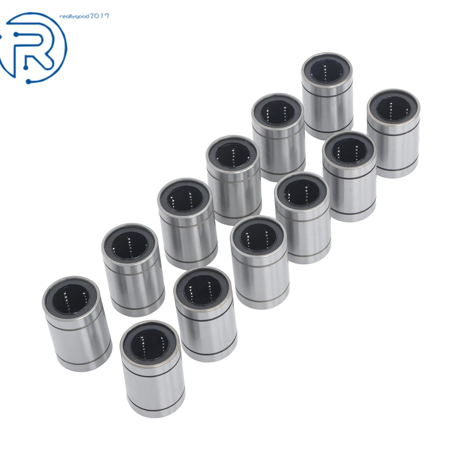 12Pcs LM25UU Linear Ball Bearings for Various Applications (40mm OD, 25mm Bore)