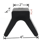 2 Inch V Bow Stop for Boat Trailer - Black Molded Rubber