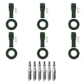 Set of 6 NGK Ruthenium HX Spark Plugs & Coil Boots for Acadia Traverse CTS (–)