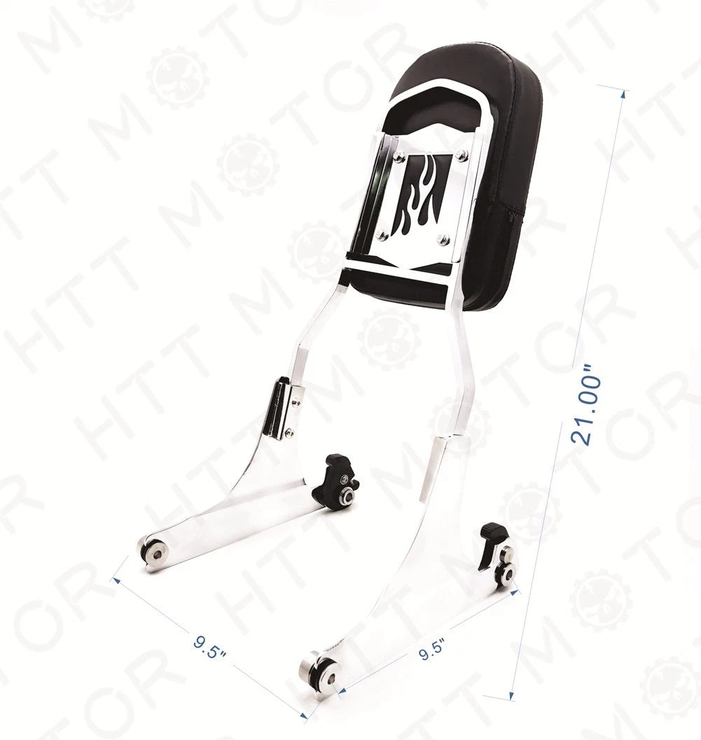 Detachable Sissy Bar Backrest & Luggage Rack for Harley Fatboy (2000–2023)