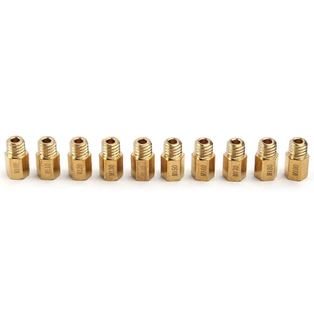 Set of 10 Hex Type Main Jets Kit for Mikuni VM/TM/TMX Carburetor (100-190)