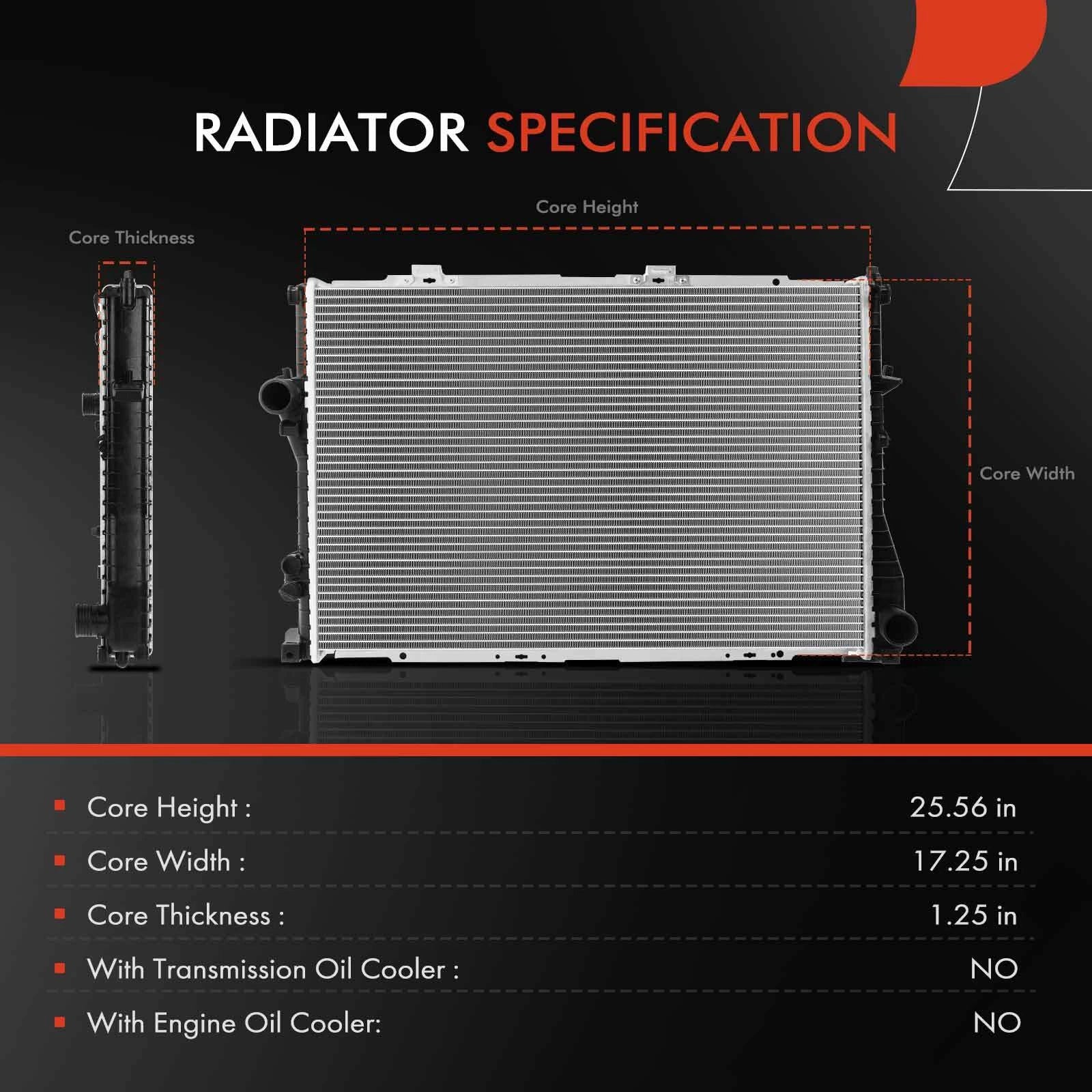 Radiator for BMW E39 528i 540i (1997–1998) E38 740i 740iL 750iL 850Ci