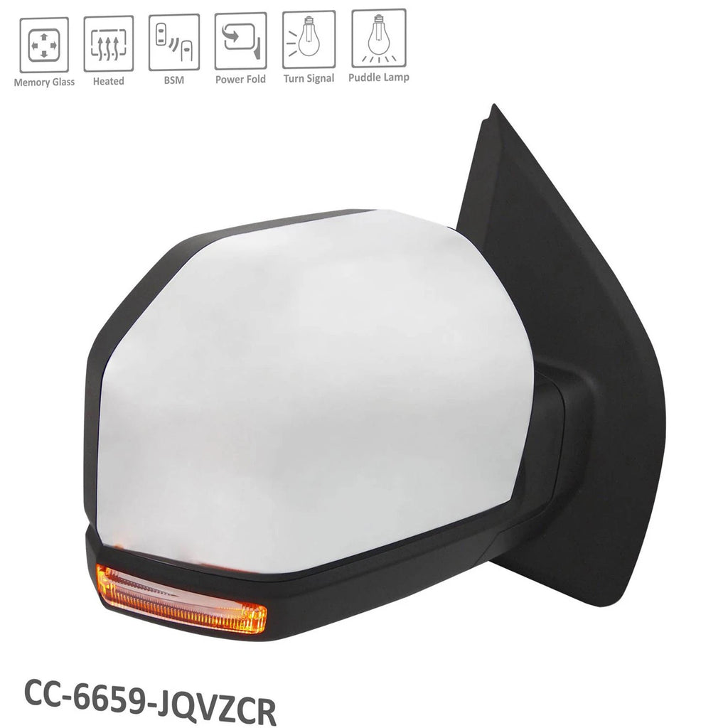 Replacement Passenger Side Power Door Mirror w Heated Glass for Ford (2011–2018)