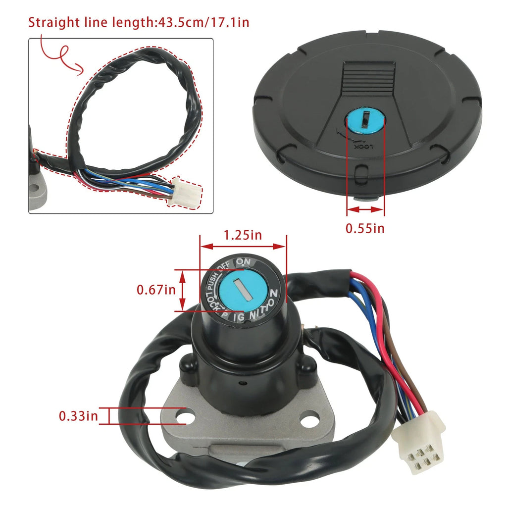 Fuel Tank Cap Ignition Lock for Kawasaki KLR650 (1987–2007)