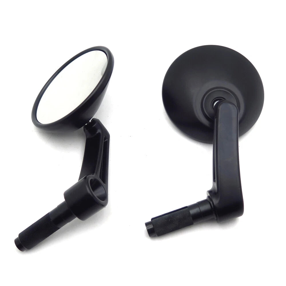 Pair of 7/8" Handle Bar End Round Side Rear View Mirrors for Motorcycle