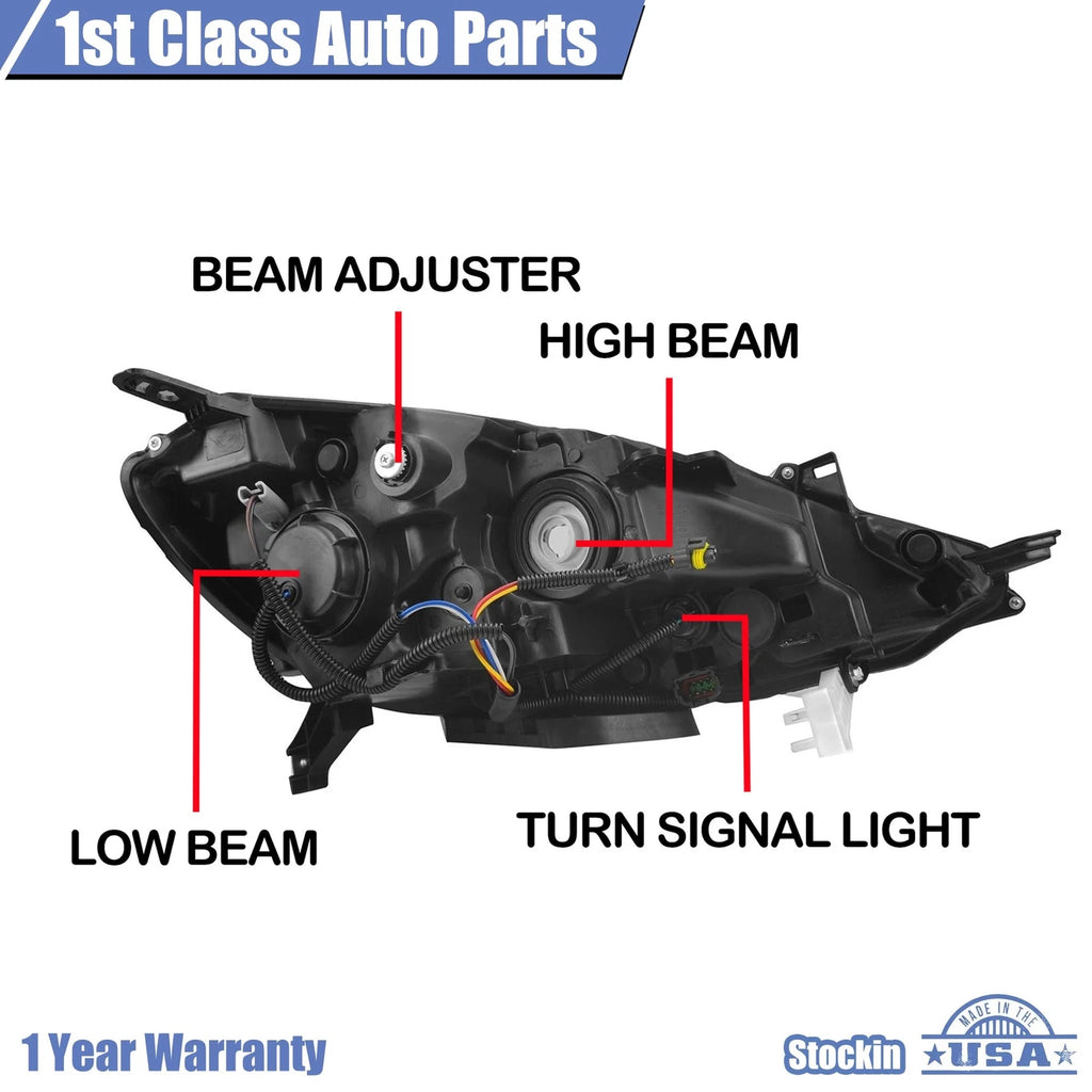 Set of 2 Halogen Headlights for Nissan Sentra (2016-2019)