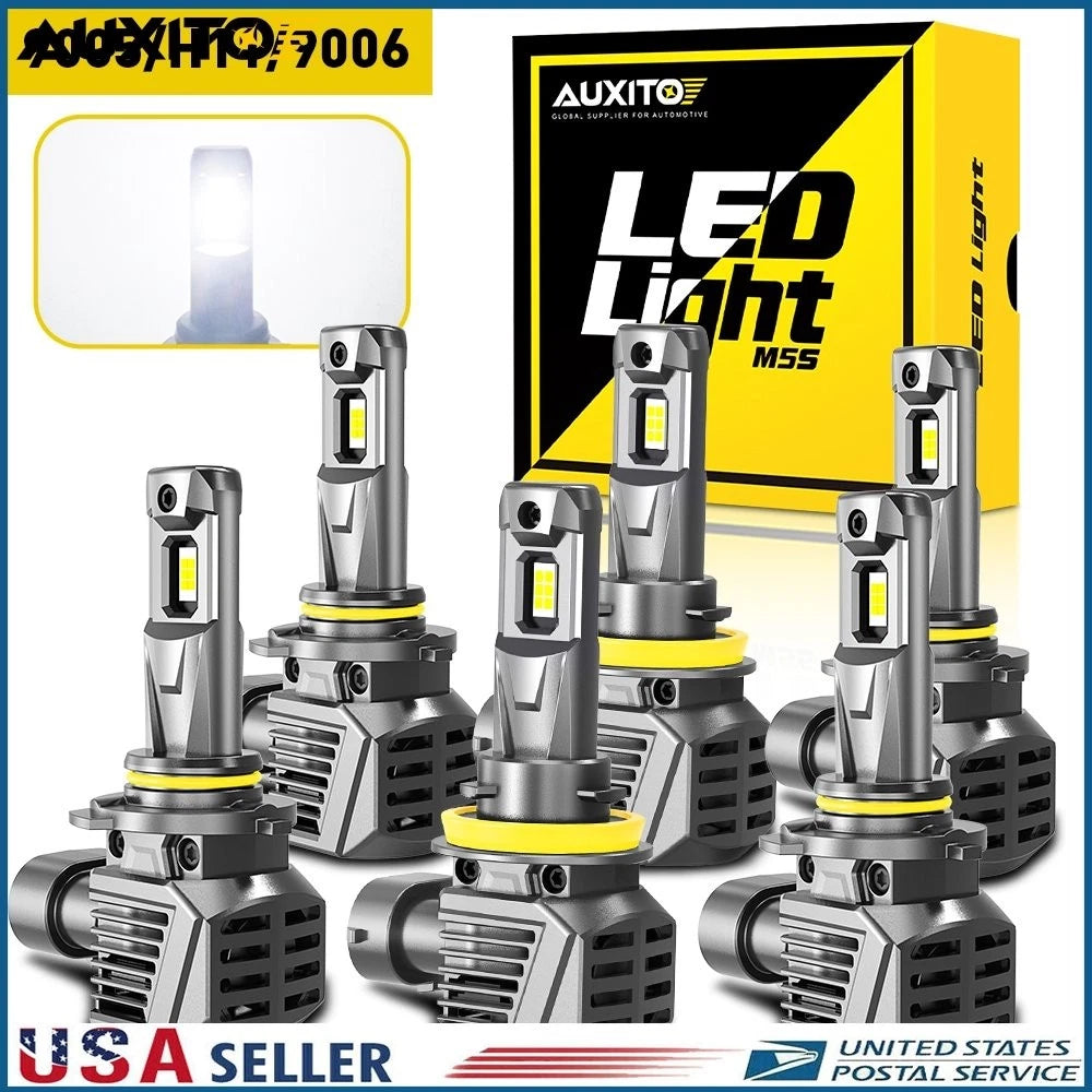 Set of 2 9005 9006 H11 LED Headlight Fog Light Kit 48000lm 6500K