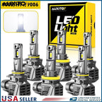 Set of 2 9005 9006 H11 LED Headlight Fog Light Kit 48000lm 6500K