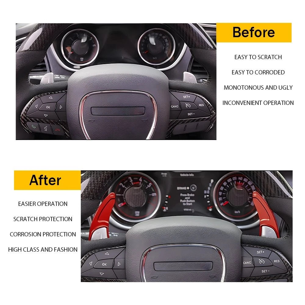Set of 2 Aluminum Paddle Shifters for Dodge Charger Challenger (2015–2021)
