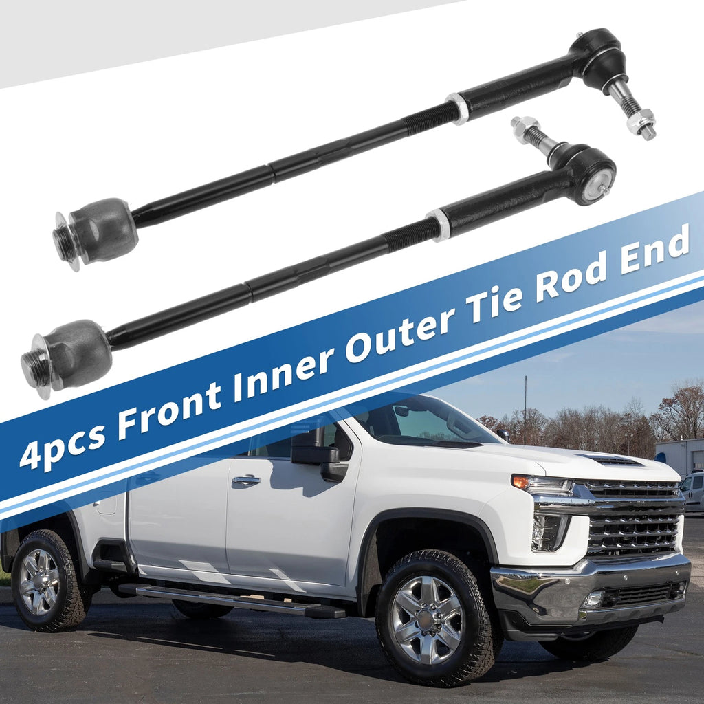 Set of 4 Front Inner Outer Tie Rod End Links for GMC Sierra 1500 (2007–2013) No. ES800223