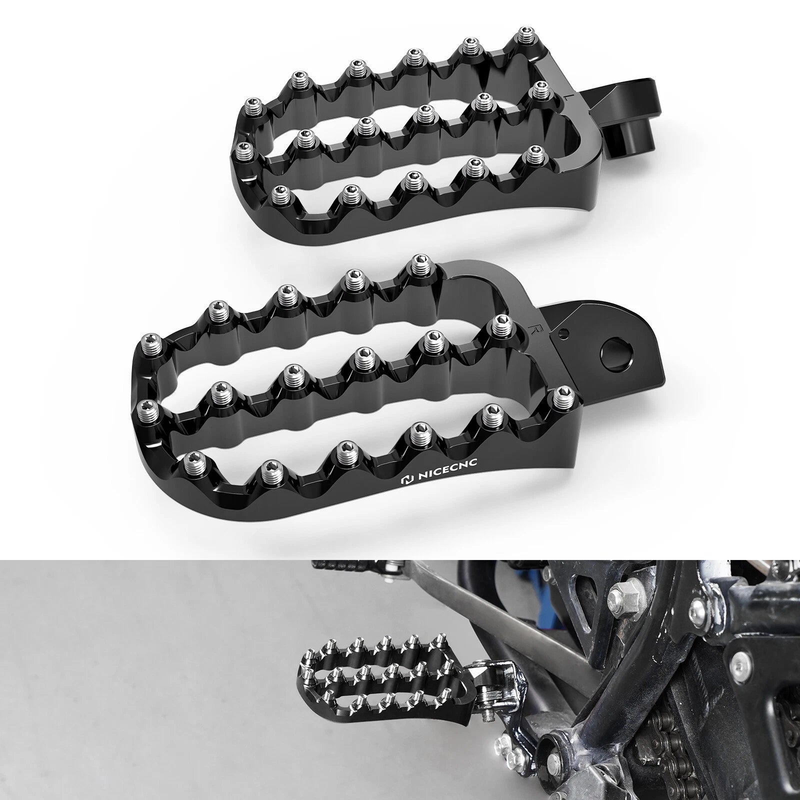 2X Wide Foot Pegs for Kawasaki KLR650 (1987–2024)