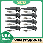 8X Ignition Coil & 8X Spark Plug 0221504470 for BMW X3 X5 328i 335 525 530 535i (2004–2013)