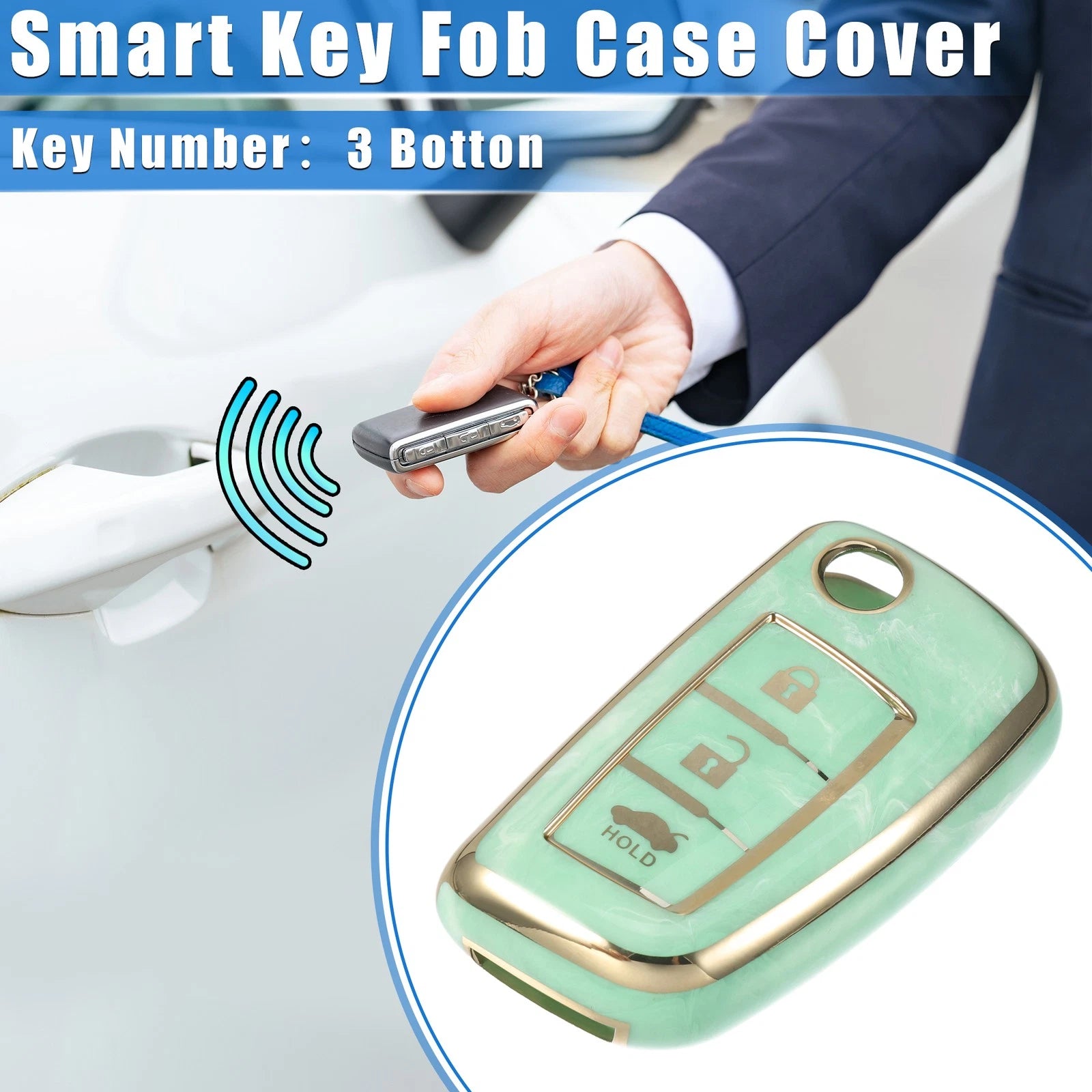 3X Smart Key Fob Case Cover for Nissan Rogue Frontier (2014–2023) TPU Green