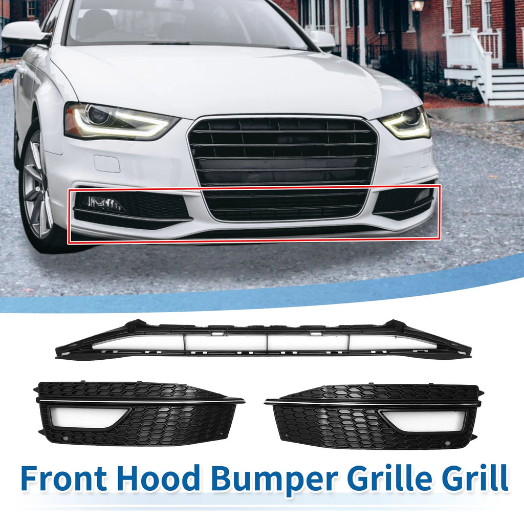 Front Lower Bumper Grille for Audi A4 B8PA (2013–2015) Black Sport Style