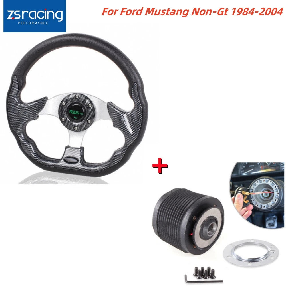 13" Racing Steering Wheel with Hub Adapter for Ford Mustang (1984–2004)