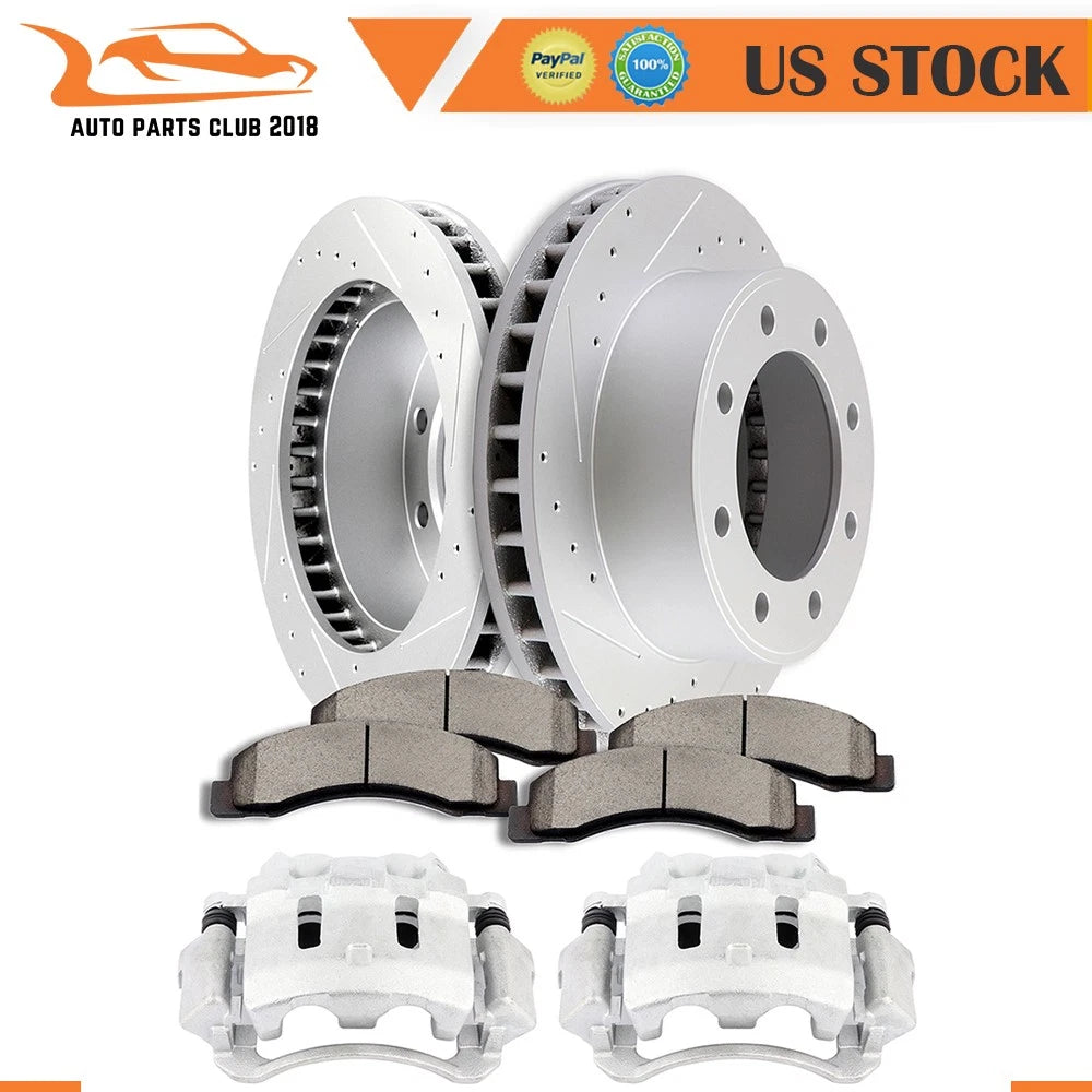 Front Brake Calipers Rotors Ceramic Pads for Ford F-250 Super Duty (1999–2004)