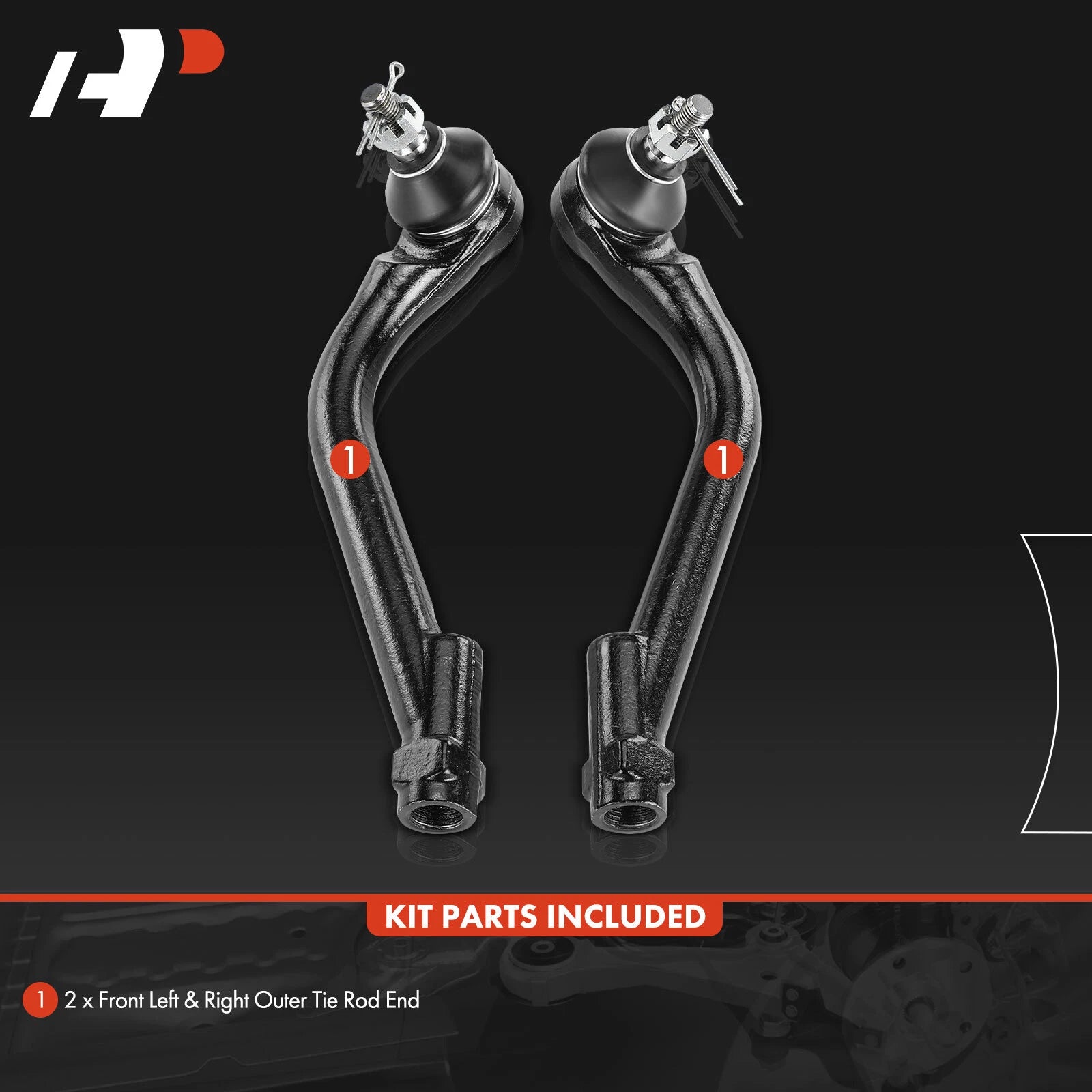 2X Front Outer Tie Rod Ends for Hyundai Santa Fe (2013–2018) Kia Sorento
