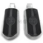 Chrome Skull Rubber Footpeg for Yamaha Raider VMAX (2008–2017)