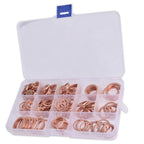 Set of 280 Assorted Solid Copper Crush Washers for Various Models