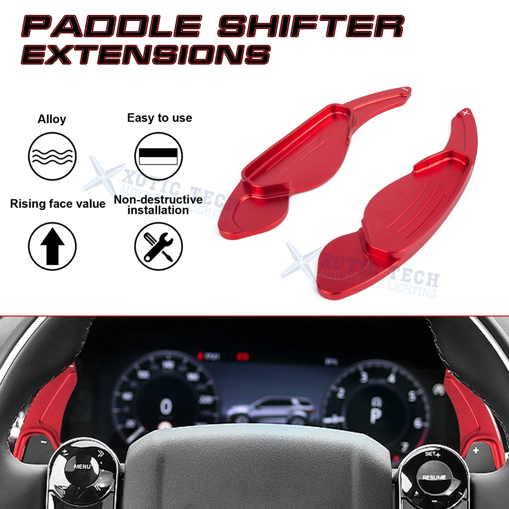 Red Aluminum Paddle Shifter Extension for Jaguar F-Pace/E-Pace/XE/XF (2016-2024)