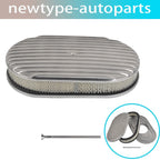 Polished Aluminum 15" Oval Fully Finned Air Cleaner for SBC BBC 350 454