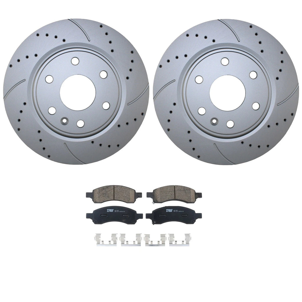 Front Brake Kit 325mm Drilled Rotors TRW Ceramic Pad for Enclave Acadia Outlook (2007–2017)