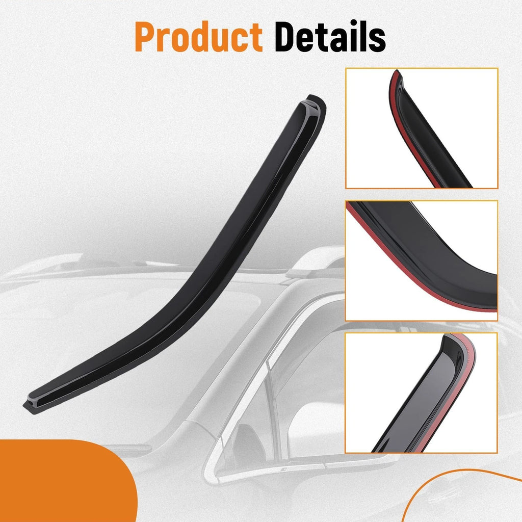 Set of 4 Vent Rain Guards for Chevy Silverado (1999-2006) Black