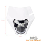 1X LED Headlight & White Cover for KTM 450/500 EXC, FREERIDE 250 F (2017-2023)