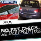 Racing Style Long-Lasting No Fat Chics Car Will Scrape Letter Sticker Decal for All Makes Models (2024–2026)