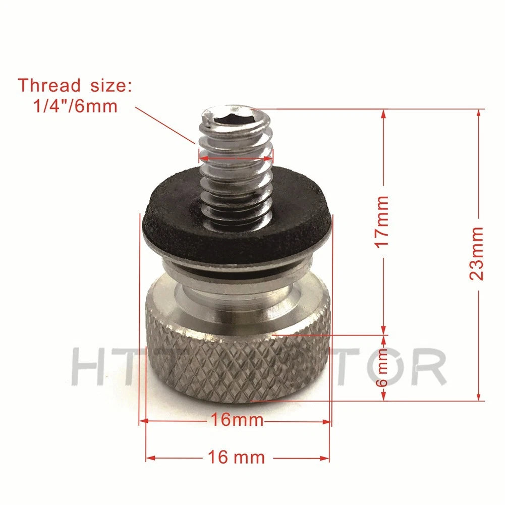1X Polished Stainless Steel Crew Seat Bolt 1/4" for Harley Touring (1996–2016)