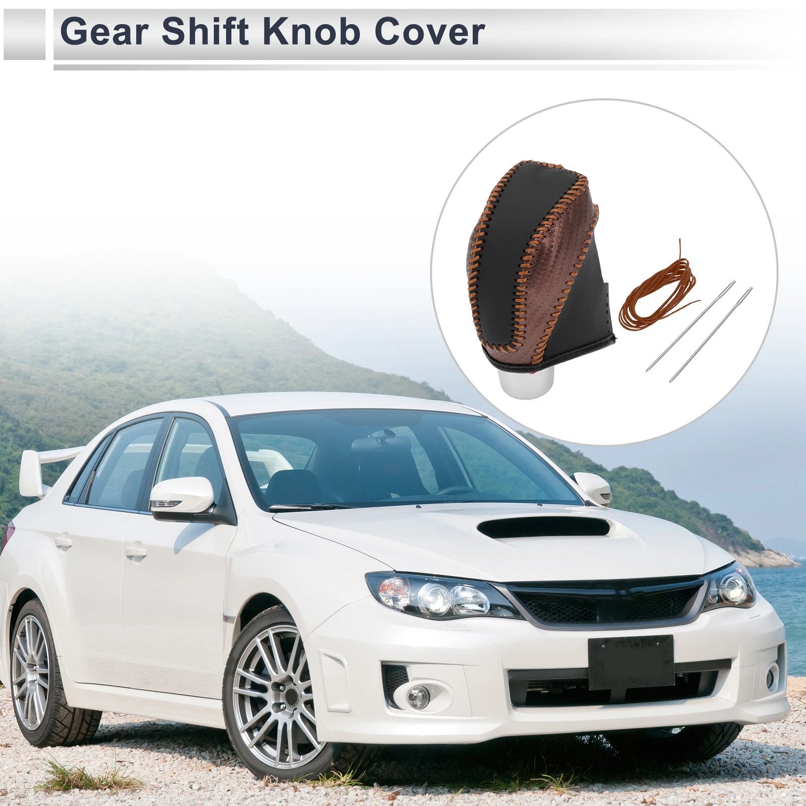 Gear Shift Knob Cover for Subaru Impreza (2017–2023) Brown Carbon Fiber