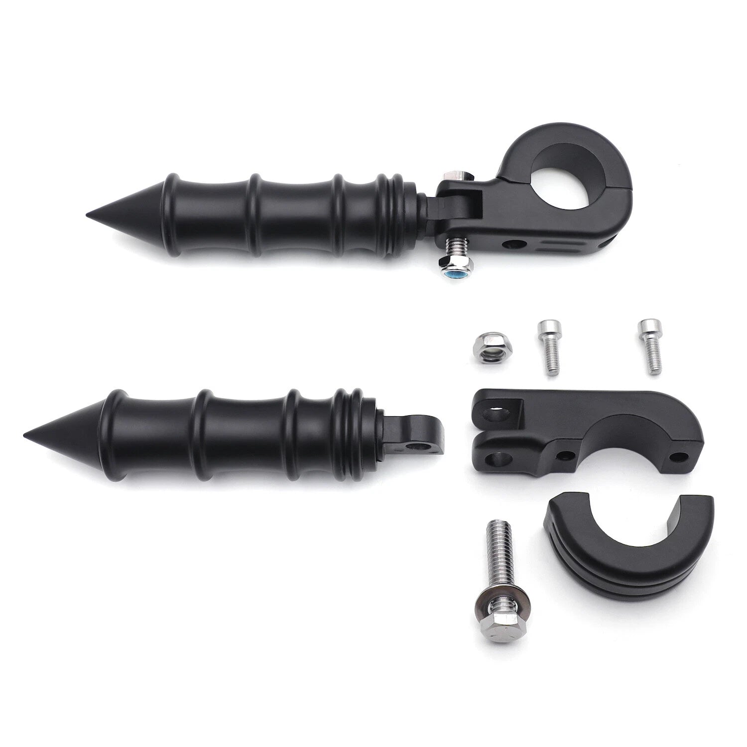 1.25" Black Bamboo Foot Peg w/ P-Clamp for Honda GoldWing VTX1300 Shadow Valkyrie