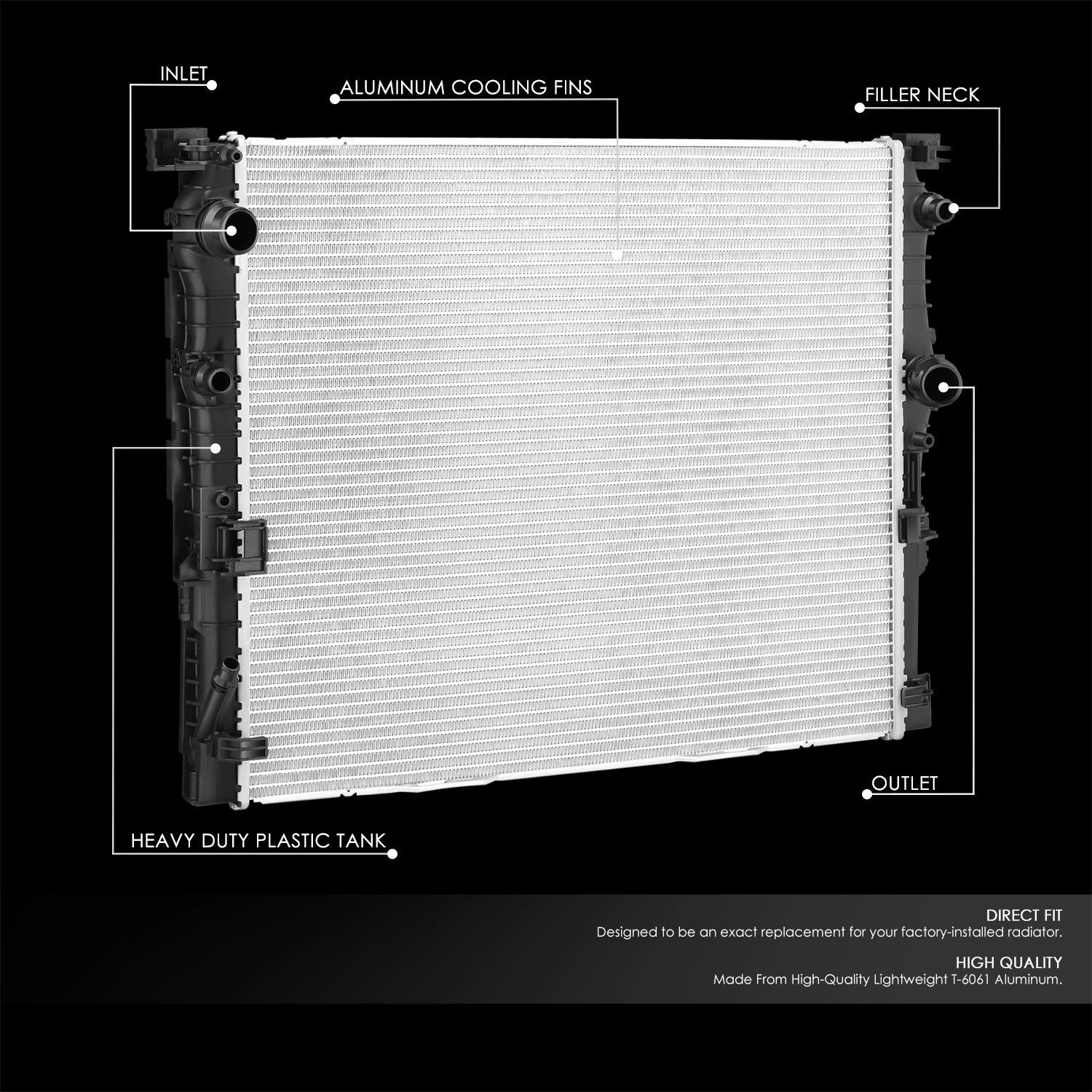 Aluminum Core Radiator for BMW 740i 540i 530i xDrive (2016–2019) DPI 13634