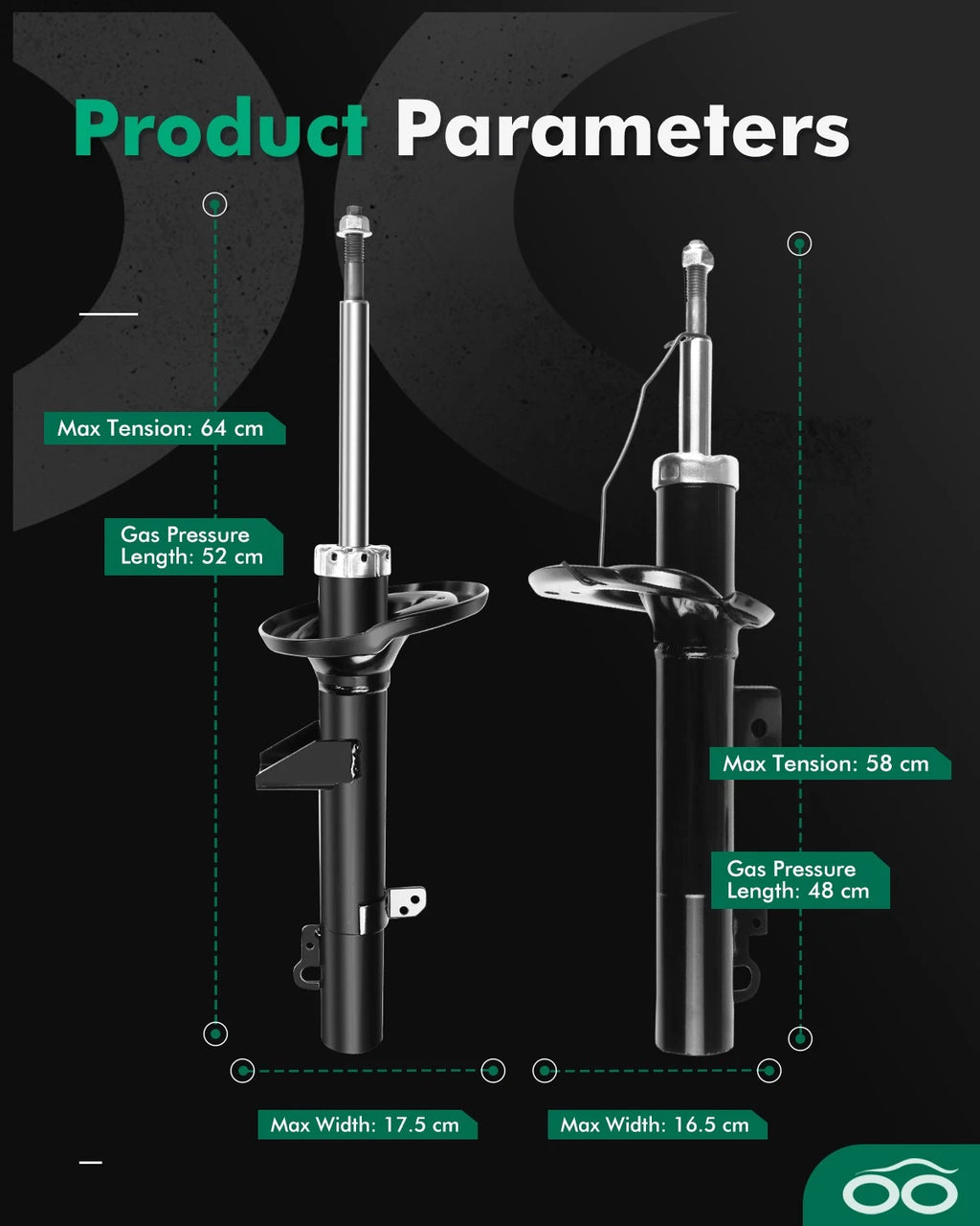 Full Set Shocks Struts for Ford Taurus (1996–2007)