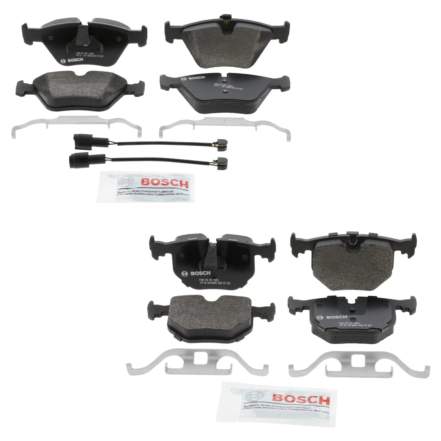 Set of 4 Bosch Quietcast Disc Brake Pads for BMW E46 330Ci, 330i, E83 X3