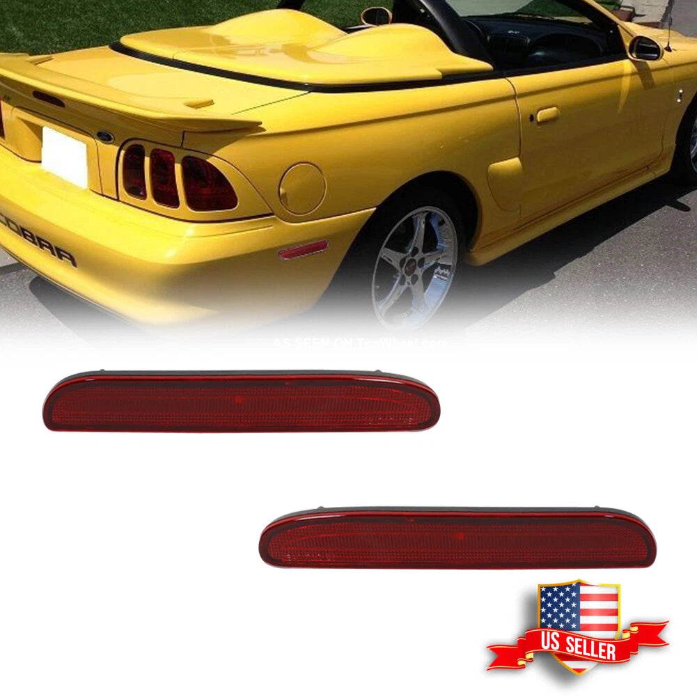 Set of 2 Red Rear Side Marker Lights for Ford Mustang (1994–1998)