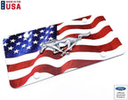 License Plate Frame American Flag Premium Color Wave for Ford Mustang (2005–2025)