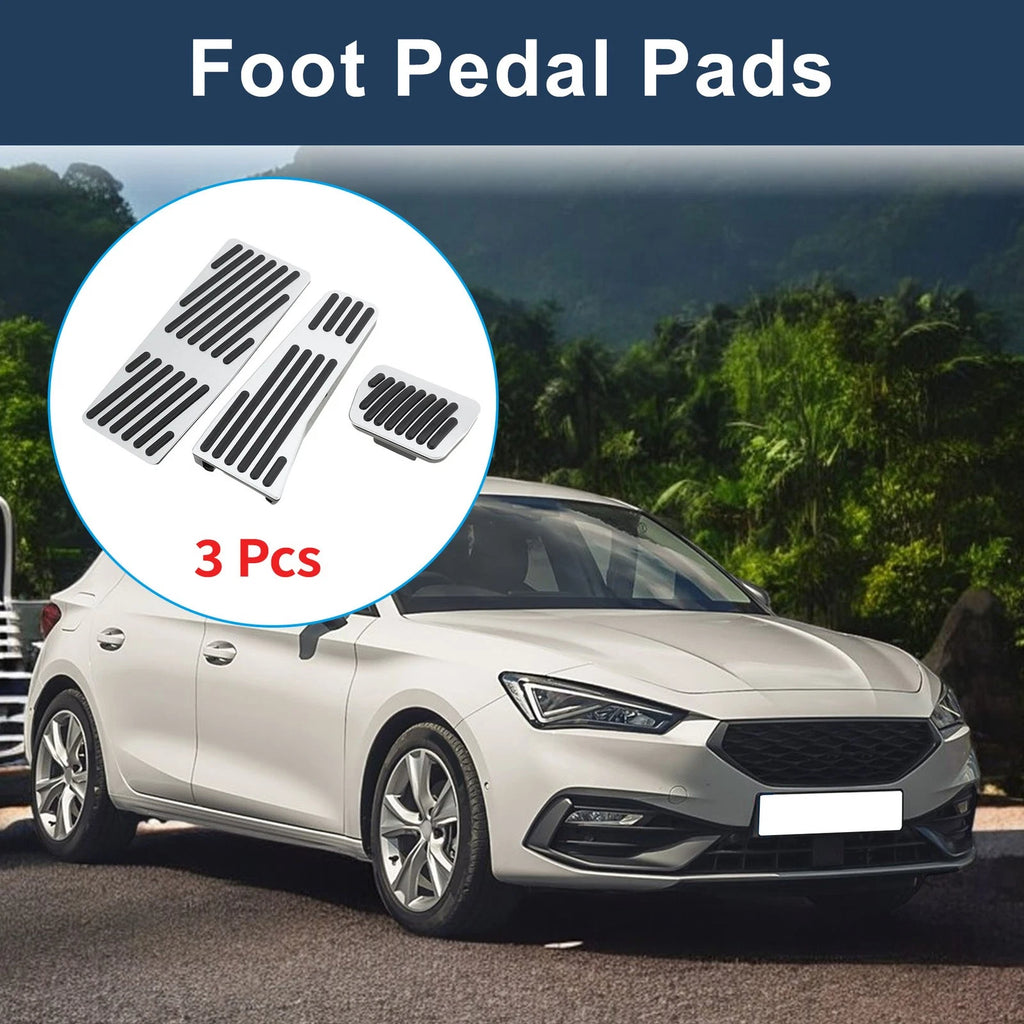 3Pcs Foot Accelerator Pedal Covers for Mazda 3 (2020) Silver Tone