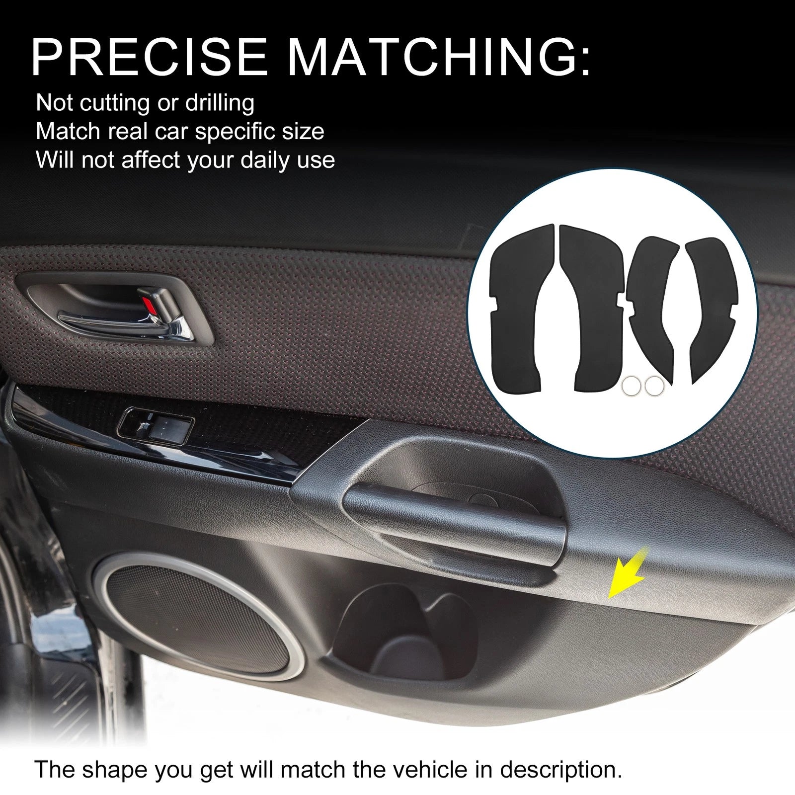 Set of 1 Car Door Leather Anti Kick Pad Sticker for Mercedes-Benz GLC (2016)