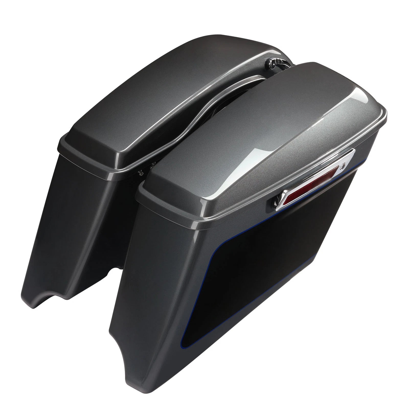 4" Hard Saddlebags for Harley Touring (2014–2023) Gauntlet Gray Metallic/Vivid Black