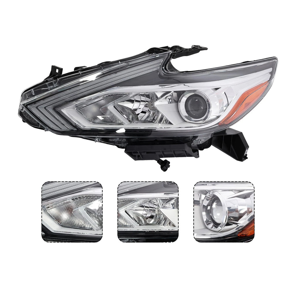 Headlight Assembly Set of 2 for Nissan Altima (2016–2018) Halogen