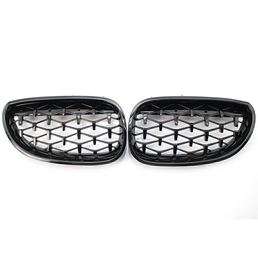 Gloss Black Diamond Meteor Front Kidney Grill for BMW E60 5 Series (2003-2009)