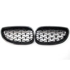 Gloss Black Diamond Meteor Front Kidney Grill for BMW E60 5 Series (2003-2009)