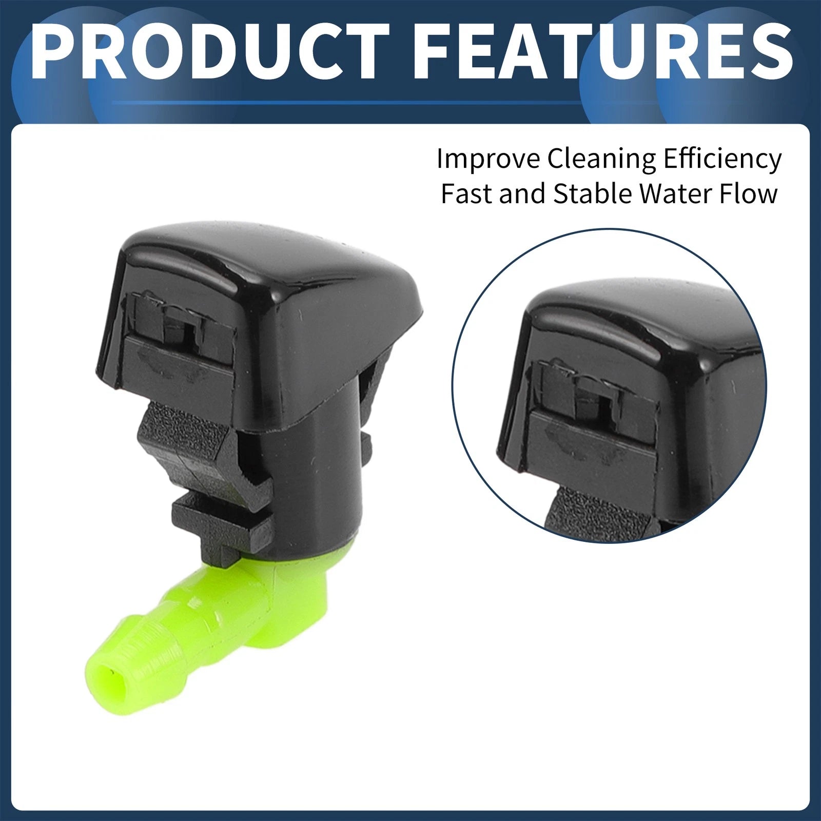 Set of 2 Front Windshield Washer Nozzles for Ford Edge (2007–2011)