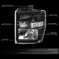 Headlight for Ford E-150-750 Super Duty (2008–2021) OE Style Black Housing Clear Lens