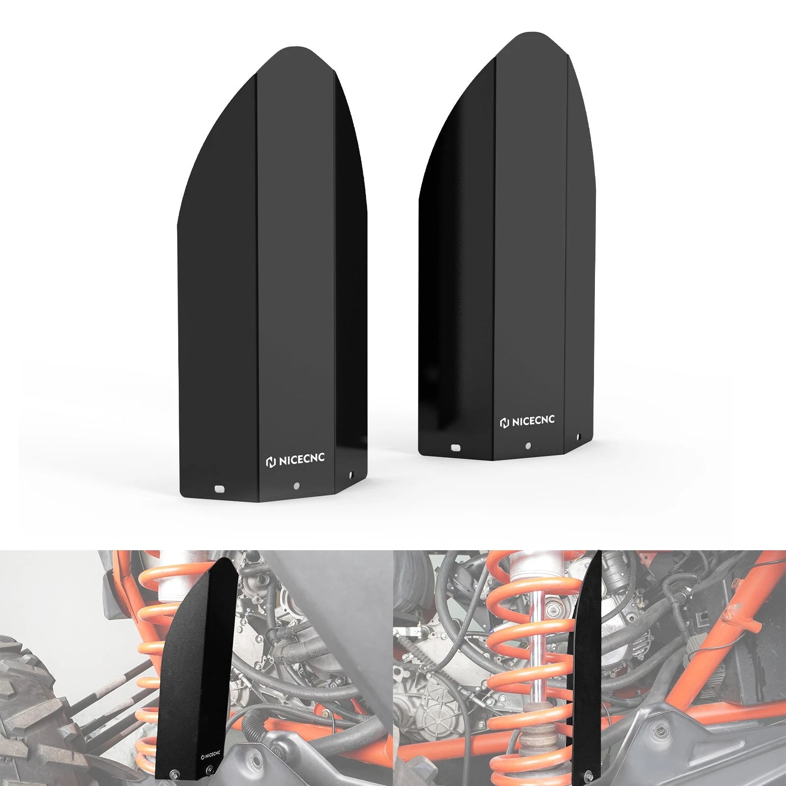 2X Rear Shock Guards Covers for Can-Am Maverick X3 Max R RR (2017–2024)