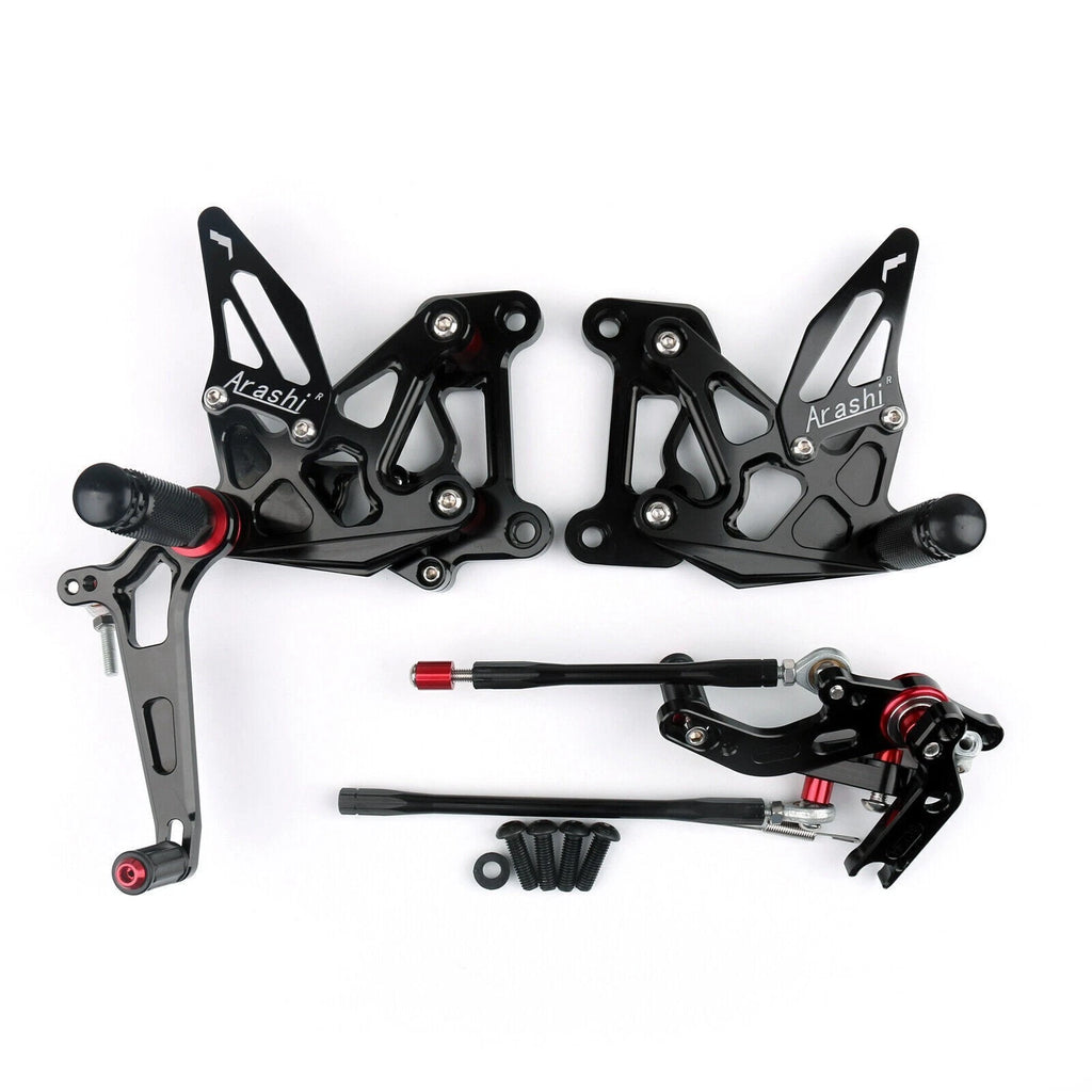 CNC Adjustable Rearset Foot Rest Pegs for MV Agusta F3 (2012–2016) Black