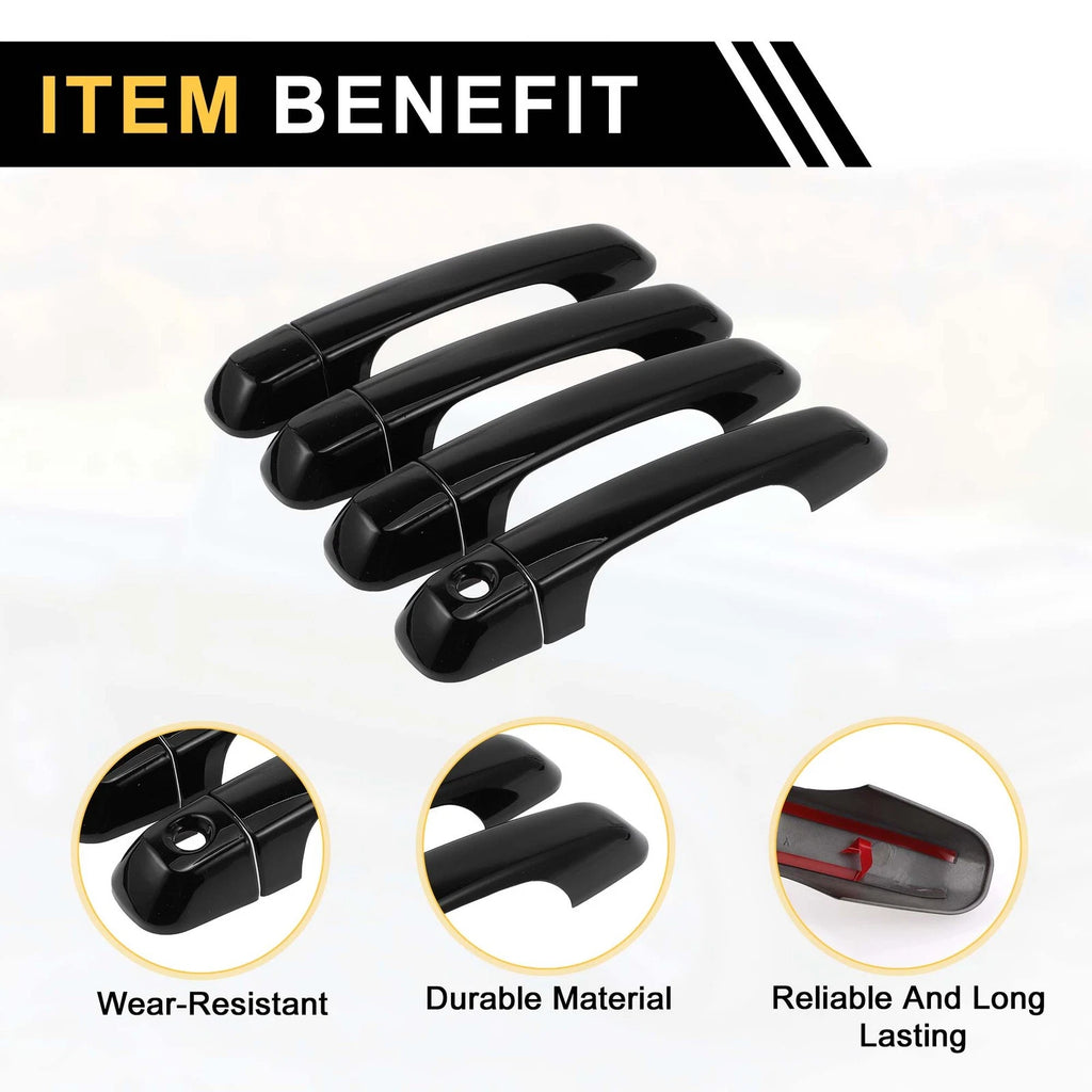 Set of 4 Exterior Door Handle Covers for Toyota 4Runner (2010–2019) Black