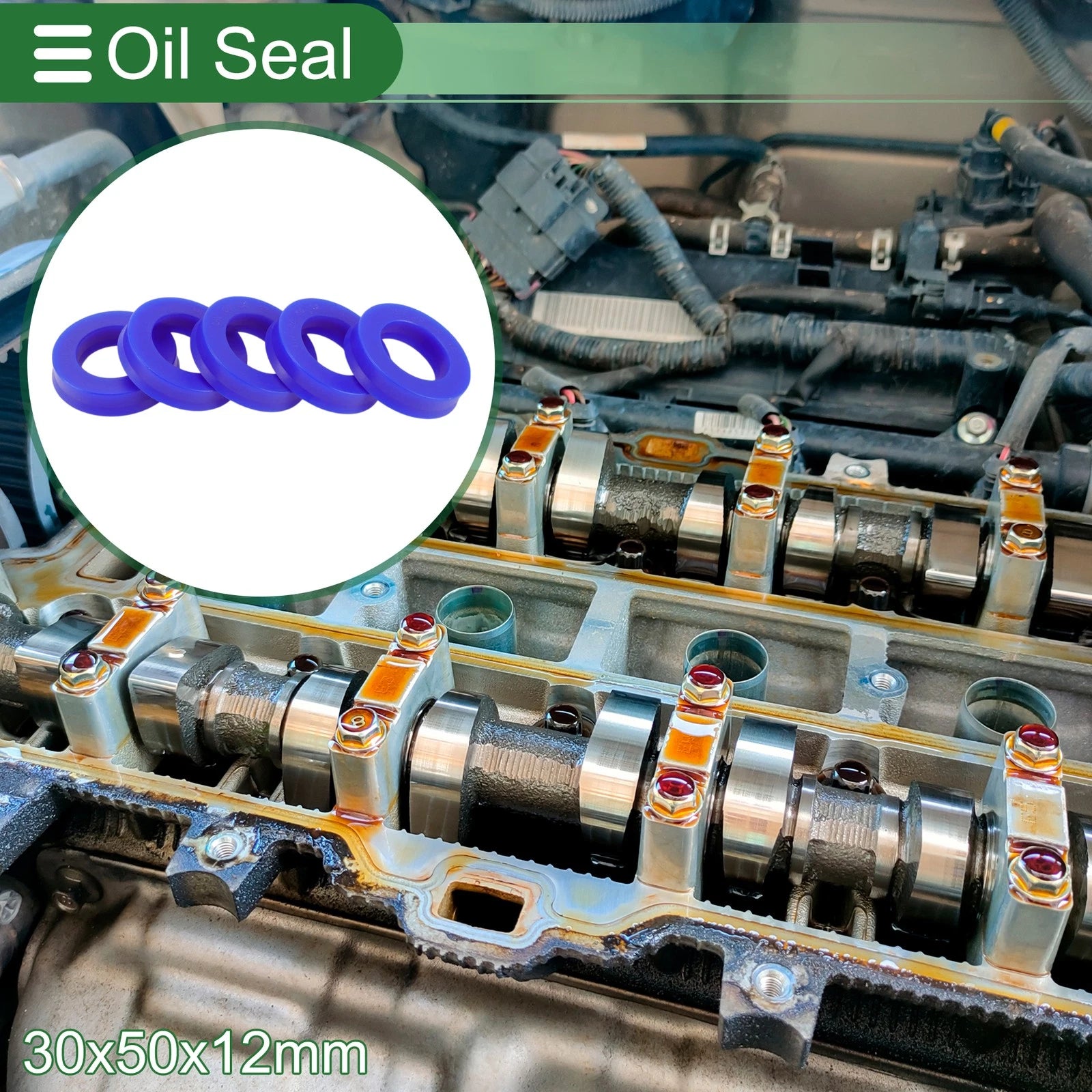 Set of 5 Oil Seal Rotary Shaft Seal 30x50x12mm High Pressure TPU