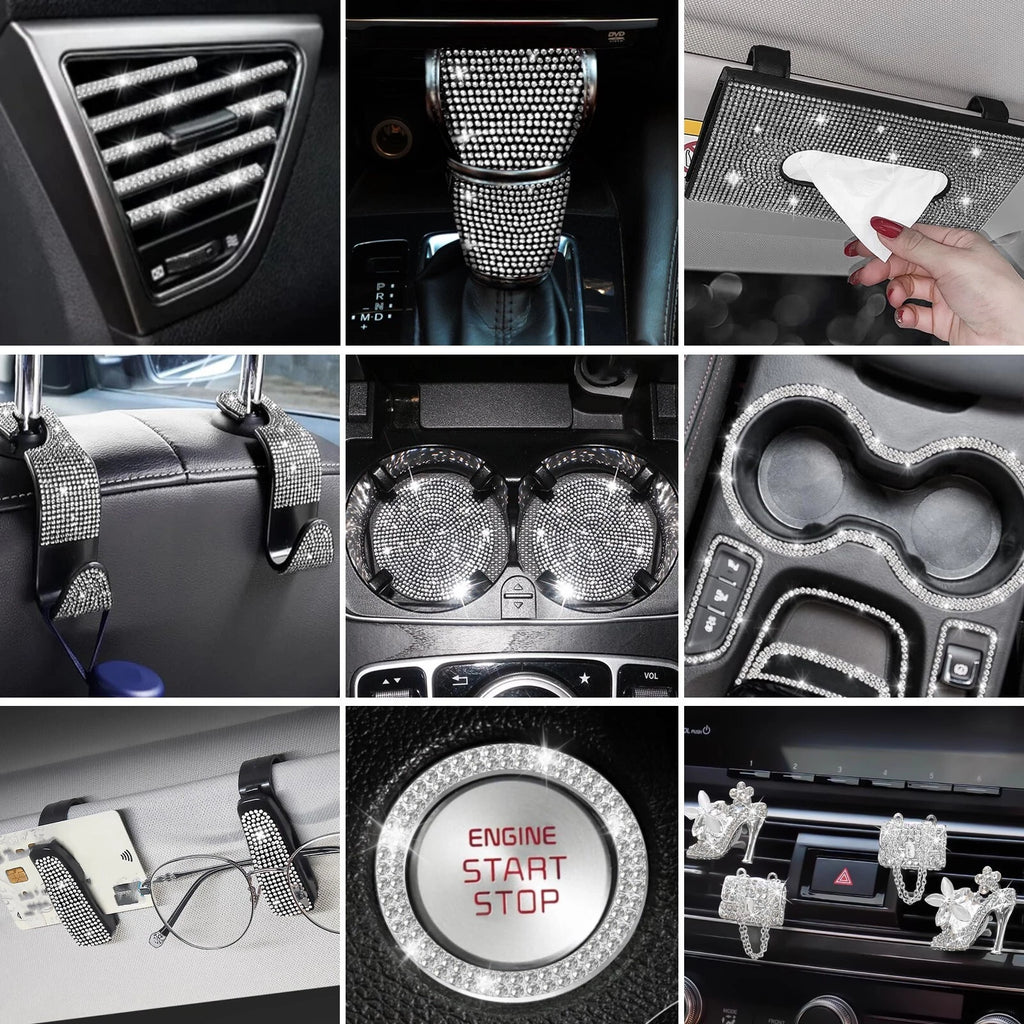 Rhinestone Diamond Girl Accessories for Universal Car Interior (—)